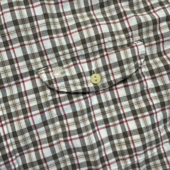 Timberland Shirt Mens Size XL Button Up  Short Sleeve Plaid - Picture 3 of 6